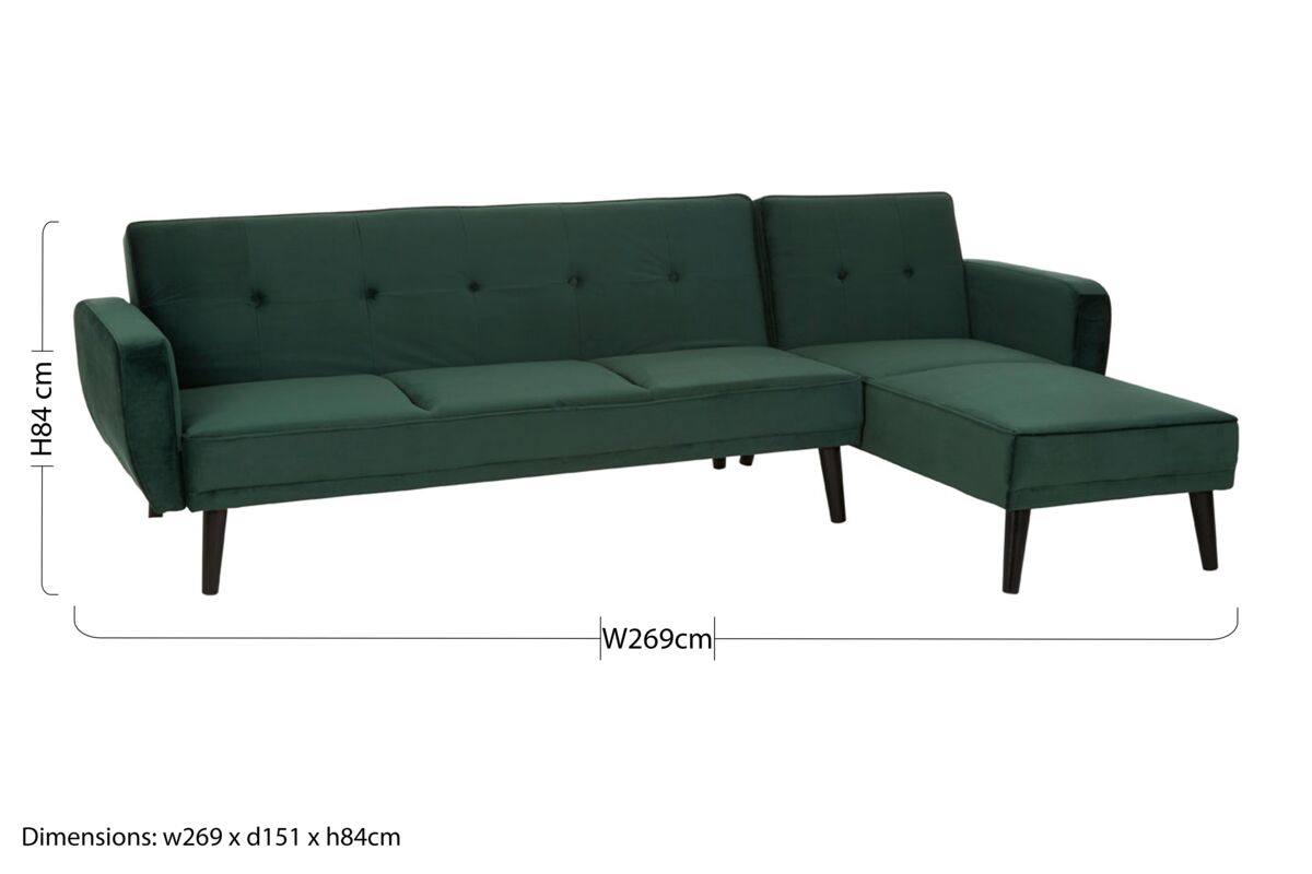Serene 3 Seat Green Sofa Bed