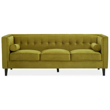 3 Seater Olive Velvet Sofa | Helia