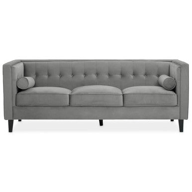 3 Seater Grey Velvet Sofa | Helia