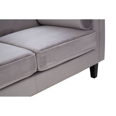 2 Seater Grey Velvet Sofa | Felisa