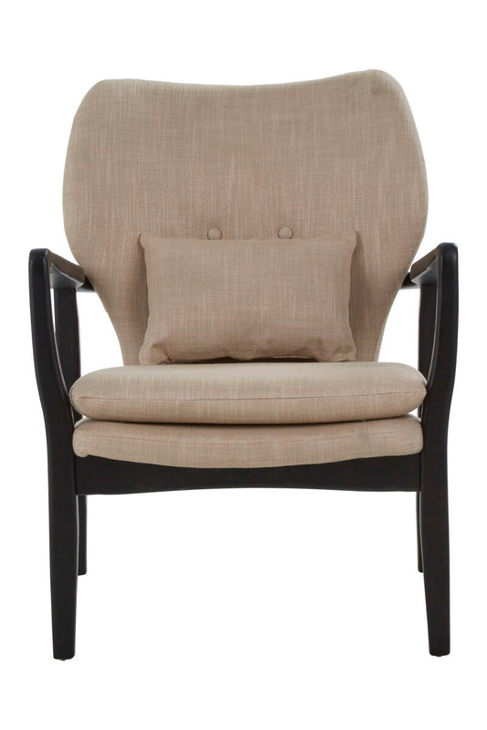 Stockholm Beige Chair With Black Wooden Frame