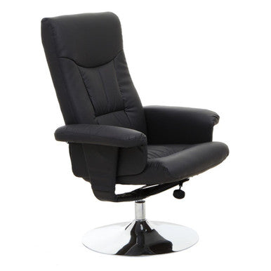 Denton Black Leather Effect Recliner