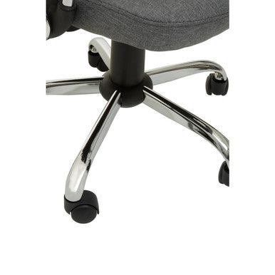 Grey Home Office Chair with Chrome Arms | Fenix