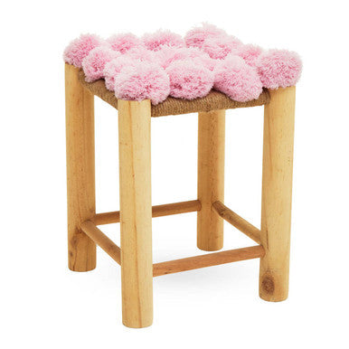 West Village Pink Pom Pom Stool