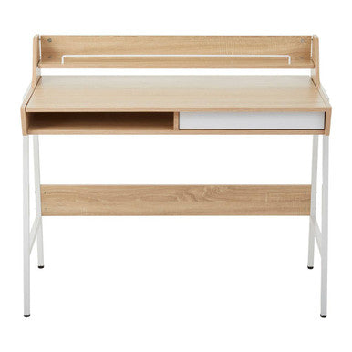 Natural Oak Veneer Effect One Drawer Desk, Bradbury