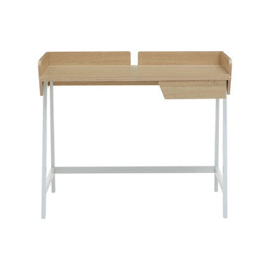 Natural Oak Veneer Effect Top One Drawer Desk, Bradbury