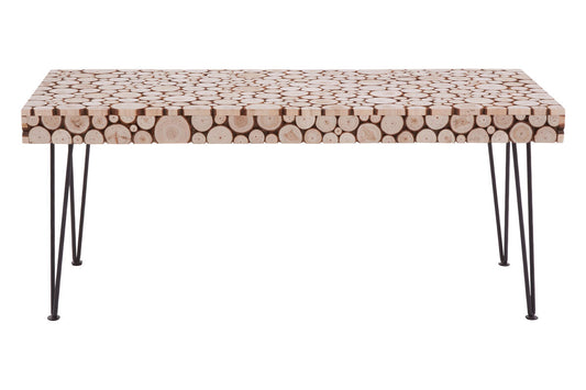 Black and Natural Coffee Table with Wood Top | Lacuna
