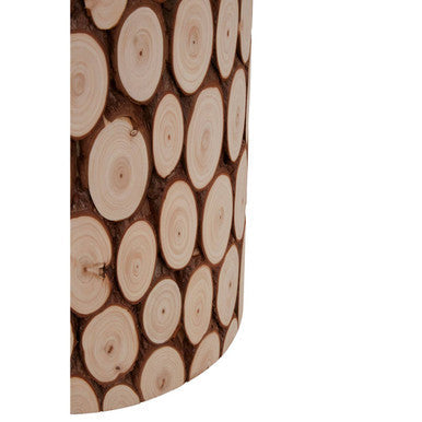 Distressed Fir Wood Mosaic Side Table and Stool | Lacuna
