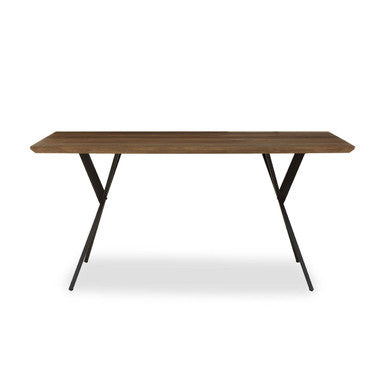 Brown Rectangular Dining Table with Cross Base, Arron
