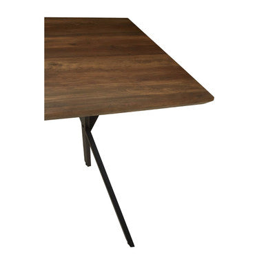 Brown Rectangular Dining Table with Cross Base | Arron