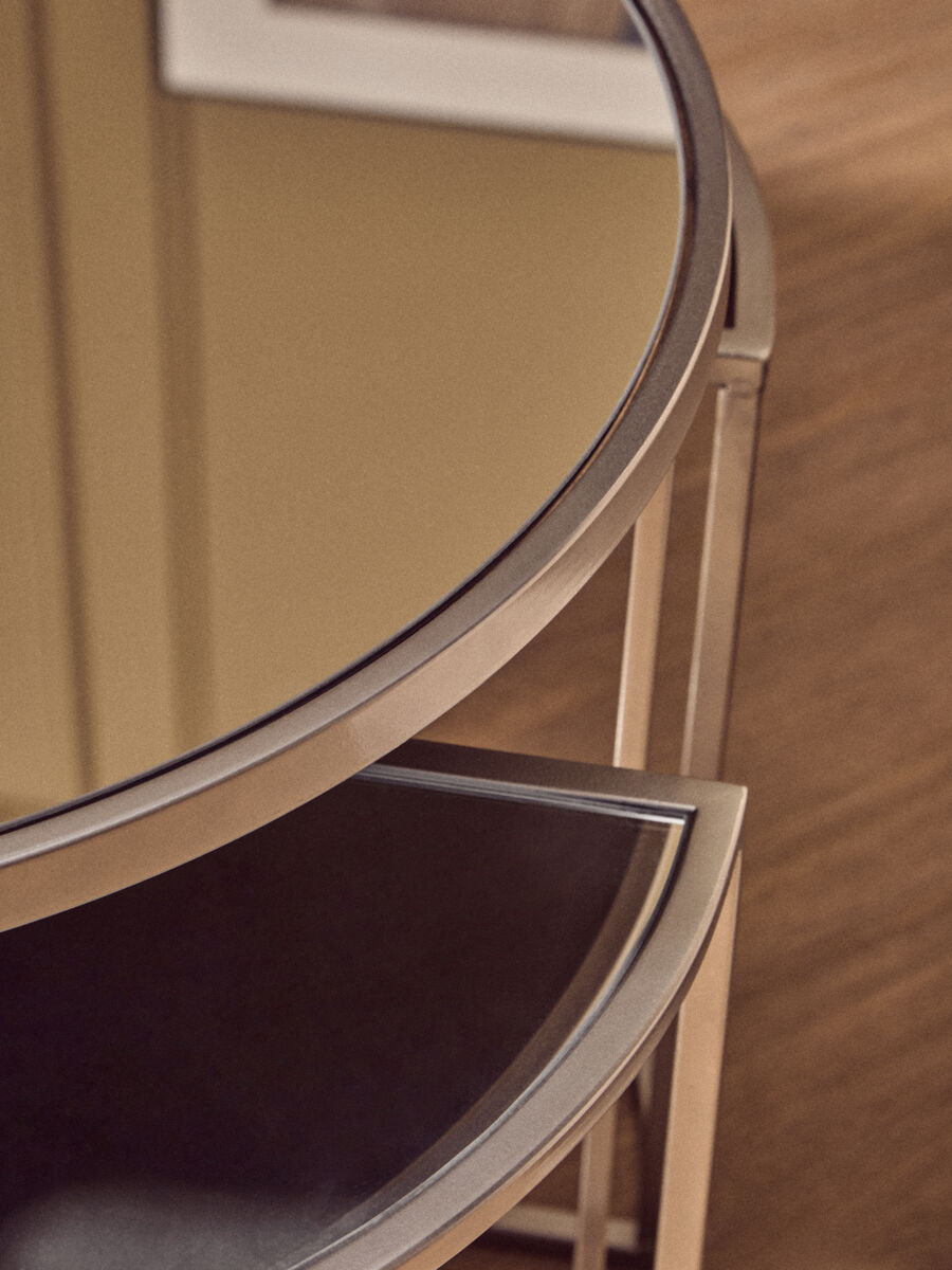 Farran 5Pc Silver Finish Iron Tables