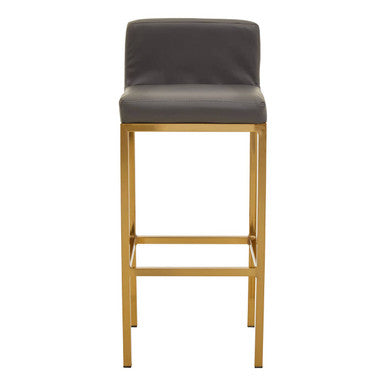 Baina Dark Grey And Gold Finish Bar Chair