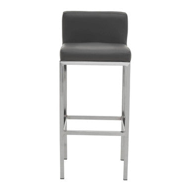 Baina Dark Grey And Chrome Finish Bar Chair