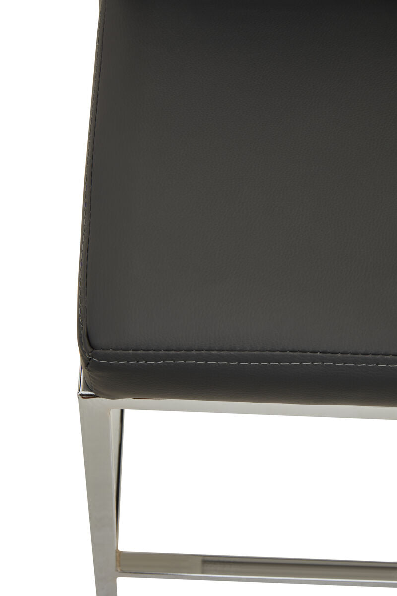 Baina Dark Grey And Chrome Finish Bar Chair