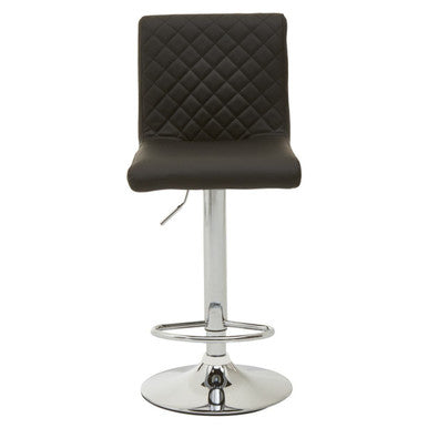 Black and Chrome Bar Stool with Round Base | Baina