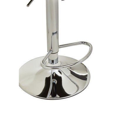 Black and Chrome Bar Stool with Round Base | Baina