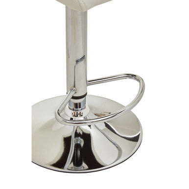 White and Chrome Bar Stool with Round Base | Baina