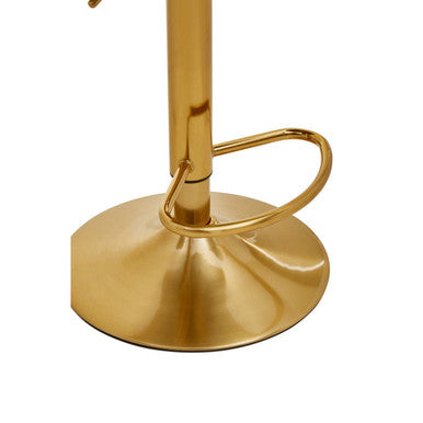 Baina Dark Grey And Gold Bar Stool With Round Base