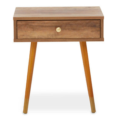 Frida Wood Veneer Bedside Table with 1 Drawer