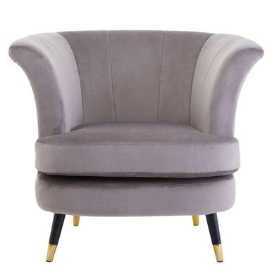 Loretta Mink Velvet Curved Accent Chair
