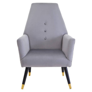 Loretta Grey Velvet Chair with Button Tufting