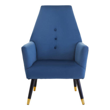 Loretta Midnight Blue Velvet Chair with Button Detail