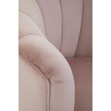 Dusky Pink Velvet Shell Accent Chair | Loretta