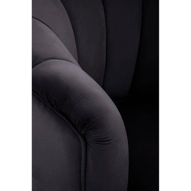 Loretta Black Velvet Shell Accent Chair