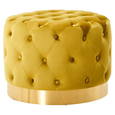 Loretta Pistachio Velvet Stool with Button Tufting