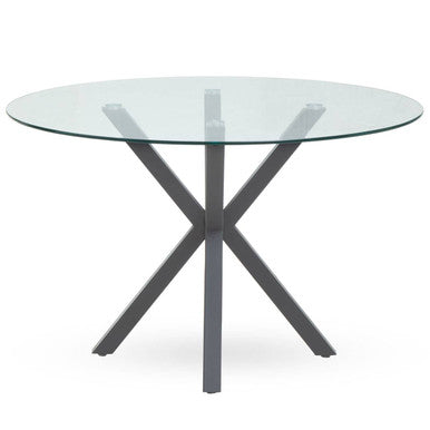 Salford Round Dining Table With Grey Metal Legs