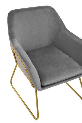 Xander Grey Velvet Armchair
