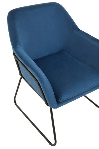 Xander Midnight Velvet And Black Frame Armchair