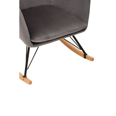 Stockholm Grey Velvet Rocking Chair