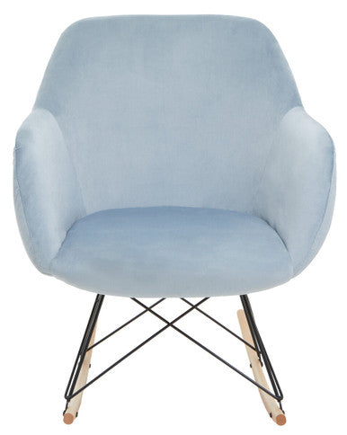 Stockholm Small Blue Velvet Rocking Chair
