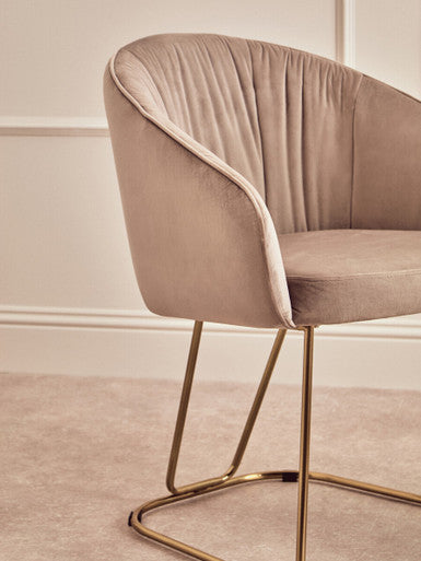 Veneto Mink Velvet Dinner Chair