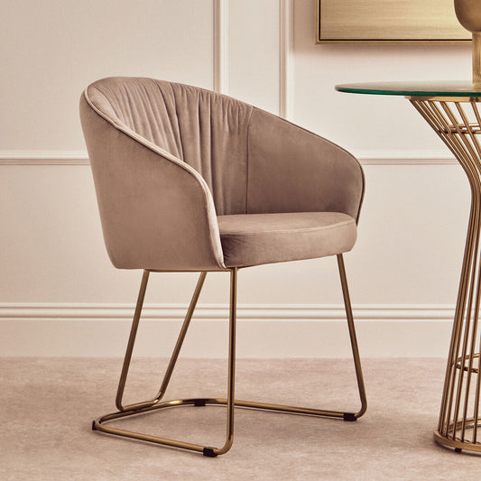 Veneto Mink Velvet Dinner Chair