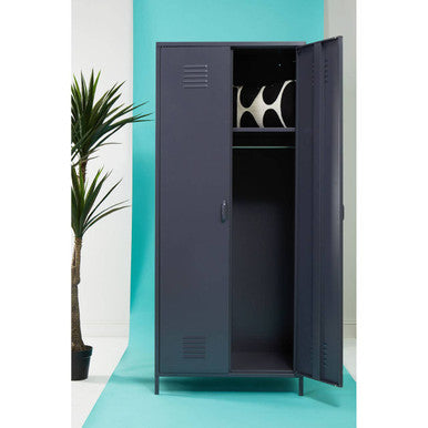Academy Grey Two Door Locker Style Wardrobe