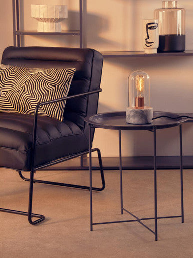 Acero Round Grey Side Table