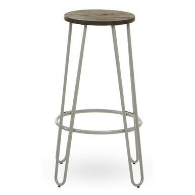 District Grey Finish Metal Frame Bar Stool