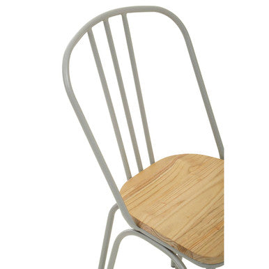 Grey Finish Metal Frame Dining Chair | District