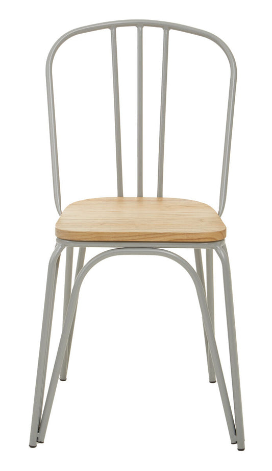 Grey Finish Metal Frame Dining Chair | District