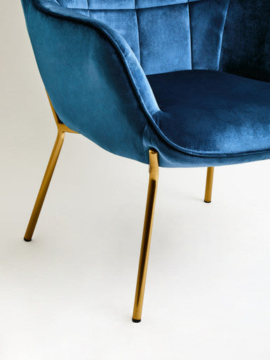 Stockholm Blue Velvet Chair