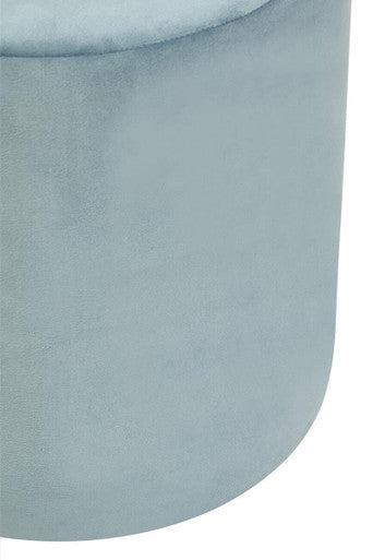 Haley Blue Velvet Pouffe with Footrest