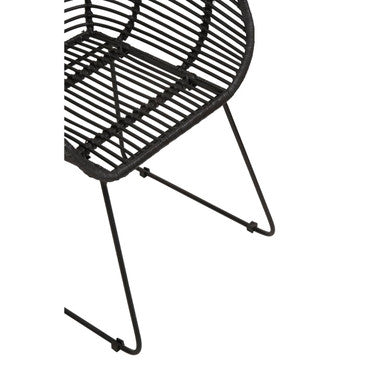 Lagom Black Rattan Chair with Black Metal Frame