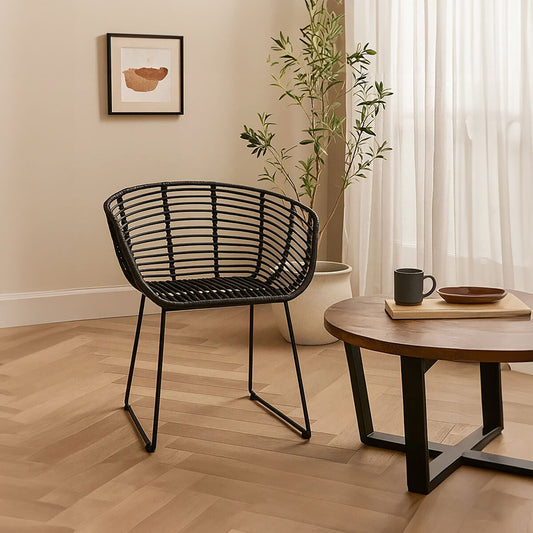Lagom Black Natural Rattan Chair