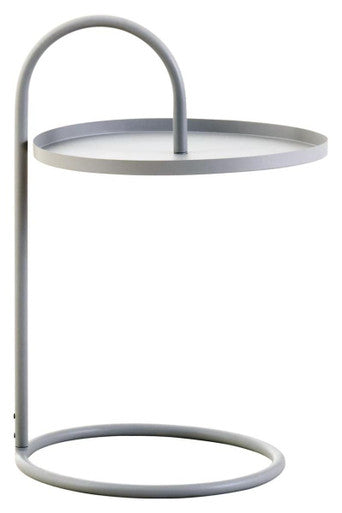 Grey Round Top Side Table with Grey Finish Iron Hanging Frame | Trosa