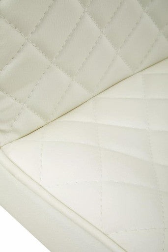 White Leather Effect and Black Base Bar Chair | Baina