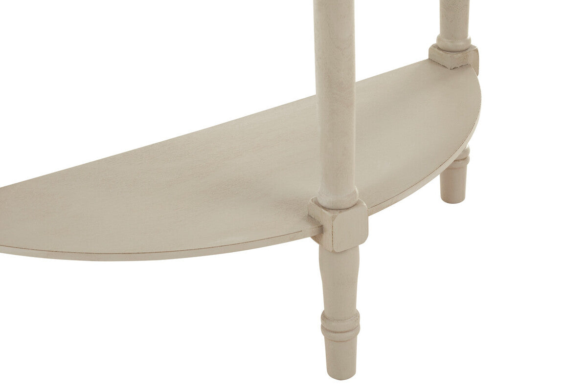 Heritage Putty Pine Wood Half Moon Console Table