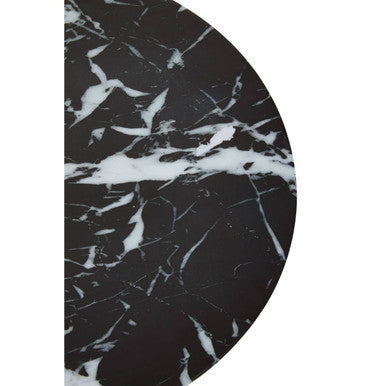 Avola Black Marble Effect Top Gold Base Side Table