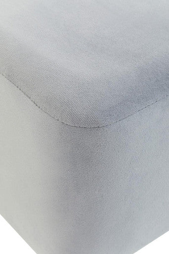 Hayes Square Grey Velvet Stool